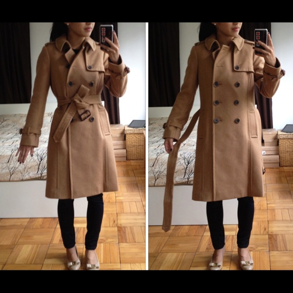 JCrew Wool/Cashmere Camel Coat (Size 00)